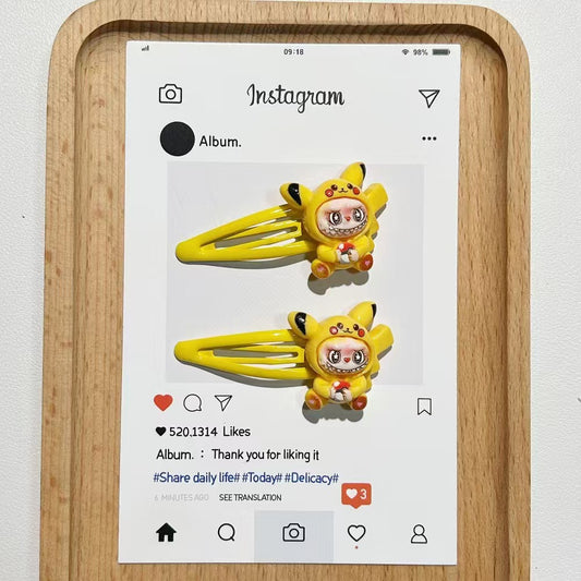 Yellow Pika - Eared Hair Clips